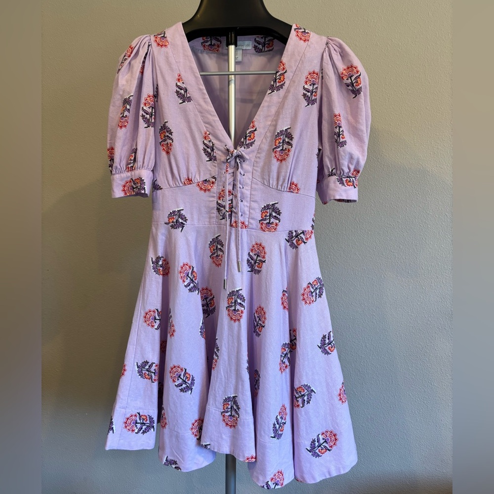 House of Harlow 1960 Lavender Floral Midi Dress